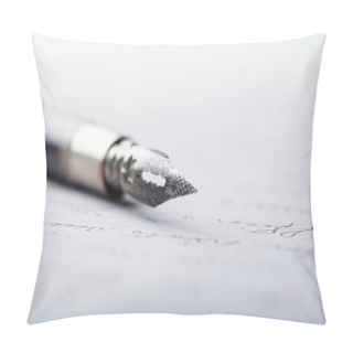 Personality  Fountain Pen On Antique Handwritten Letter Pillow Covers