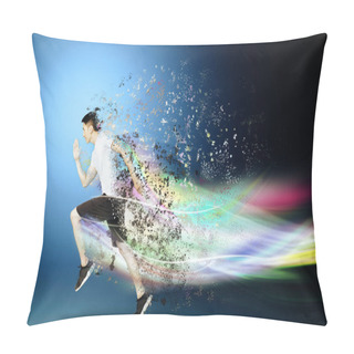 Personality  Young Man Running Forward With Speed Concepts Pillow Covers