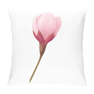 Personality  Vector Pink Realistic Tulip Flowers Bouquet Vector Illustration Pillow Covers