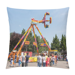 Personality  People Having Fun In Amusement Park Pillow Covers