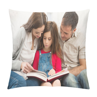 Personality  Parents Helping Daughter In Studies Pillow Covers