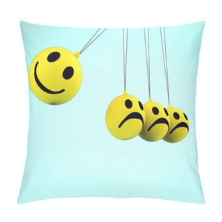 Personality  Happy And Sad Smileys Showing Emotions Pillow Covers