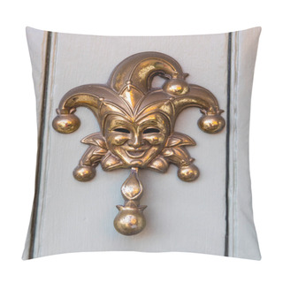 Personality  Close-up Of A Jester Door Knocker. Pillow Covers