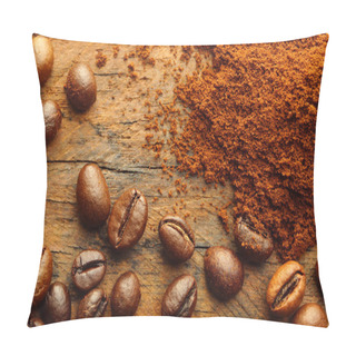 Personality  Coffee Beans And Ground Coffee  Pillow Covers