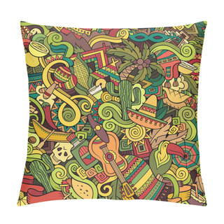 Personality  Cartoon Hand-drawn Doodles On The Subject Of Latin America Pillow Covers