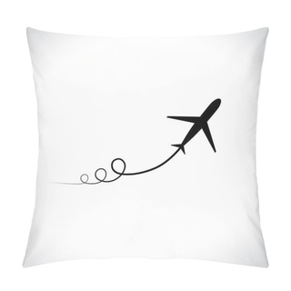 Personality  Illustration Of Airplane Icon Take Off Showing Its Path & Speedi Pillow Covers
