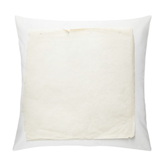 Personality  Top View Of Empty Vintage Paper On White Background Pillow Covers