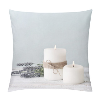 Personality  Candles With Lavender Flowers Pillow Covers