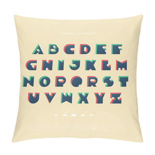 Personality  Set Of Bold Style, Alphabet Letters Isolated On Paper Texture. Vector Vintage, Bold Font Type. Retro Character Design. Distinct Logo Typesetting Collection Pillow Covers