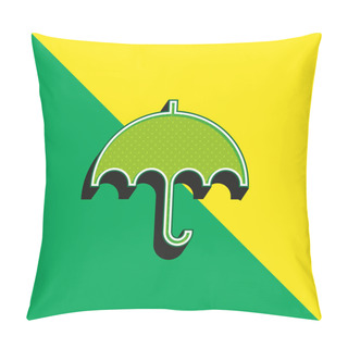 Personality  Black Umbrella Green And Yellow Modern 3d Vector Icon Logo Pillow Covers