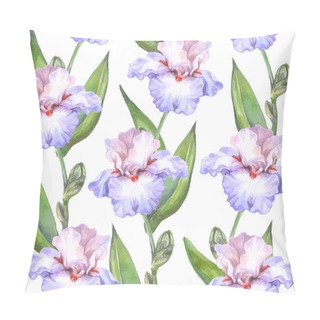 Personality  Watercolor Seamless Pattern Iris Flowers Pillow Covers