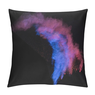 Personality  Colored Powder In Abstract Shape Isolated On Black Background Pillow Covers