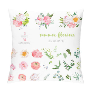 Personality  Ranunculus, Rose, Peony, Dahlia, Camellia, Carnation, Orchid, Hy Pillow Covers