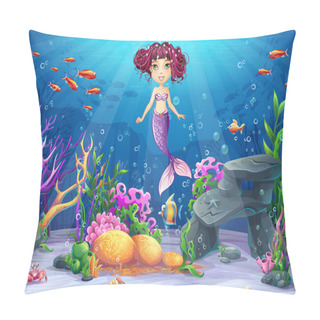 Personality  Beautiful Brunette Mermaid Pillow Covers