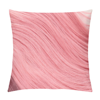 Personality  Close Up View Of Pink Hair On White Background Pillow Covers