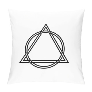 Personality  Triangle And Circle Shape Composition, Can Use For Logo Gram, Apps, Website, Decoration, Ornate, Cover, Art Illustration, Or Graphic Design Element. Vector Illustration Pillow Covers