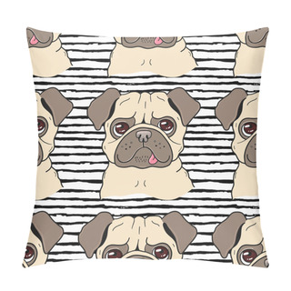 Personality  Seamless  Background Pattern With Dogs Pillow Covers