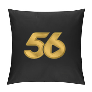 Personality  56 Social Logo Gold Plated Metalic Icon Or Logo Vector Pillow Covers