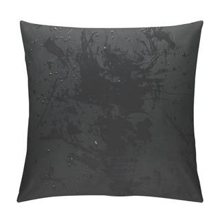 Personality  Close-up View Of Empty Black Grunge Background With Water Drops Pillow Covers