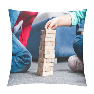 Personality  Children Playing With Wooden Blocks Pillow Covers