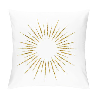 Personality  Sunburst Gold Glitter Effect Isolated On White Background. Vintage Light Starburst Use For Logo, Labels And Badges. Vector Illustration Pillow Covers