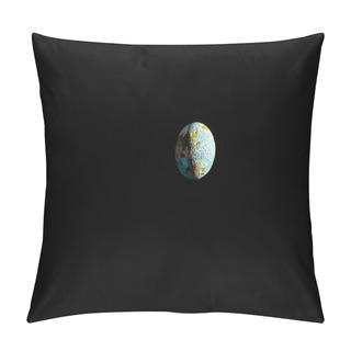 Personality  Planet Earth With Shadow In Space Isolated On Black Pillow Covers