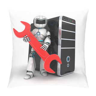 Personality  Robot And Red Key  Pillow Covers