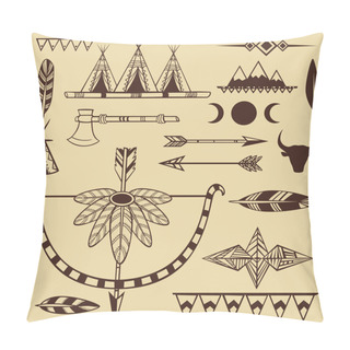 Personality  Set Of American Indian's Objects Pillow Covers