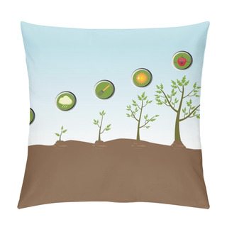 Personality  Tree Life Cycle: Growing Plant Pillow Covers