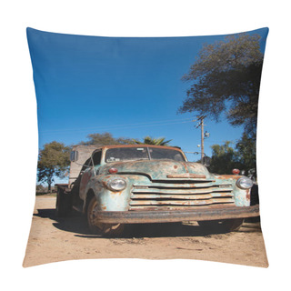 Personality  Ensenada, Baja California Norte, Mexico, January 6th, 2019, Old 1950 Chevrolet Truck In A Backyard In Mexico Pillow Covers