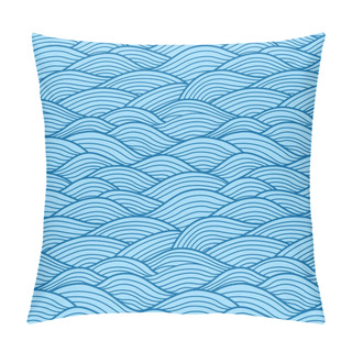 Personality  Japanese Swirl Ocean Wave Vector Seamless Pattern Pillow Covers