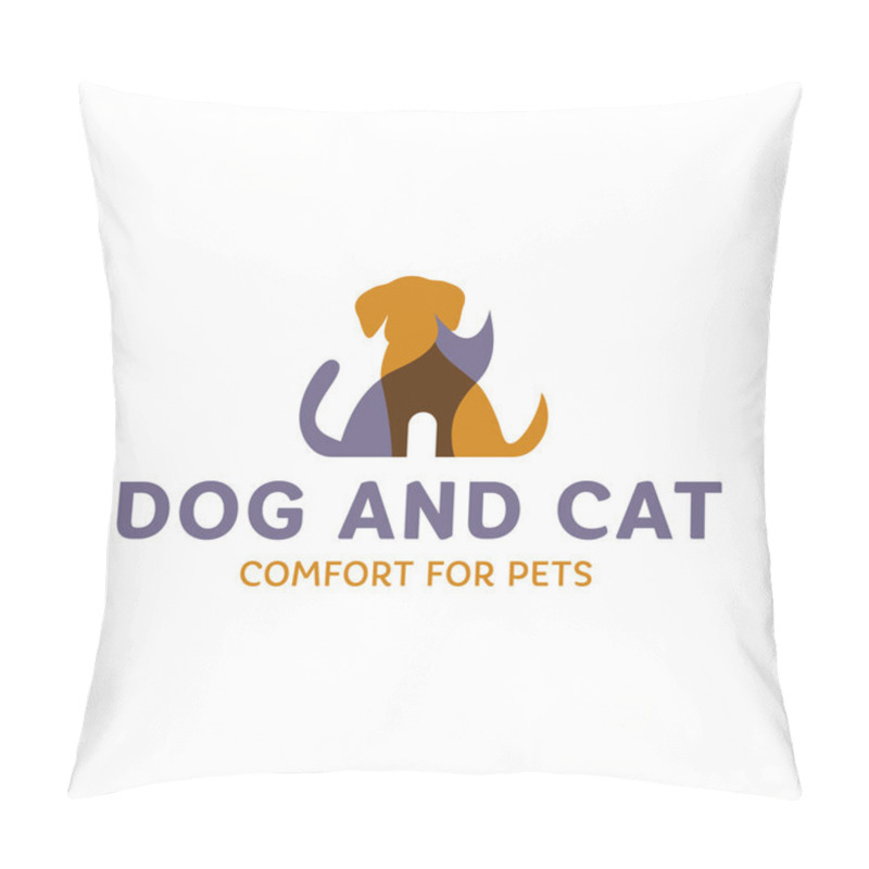 Personality  Dog And Cat With Effect Overlay Trend Logo Art Pillow Covers