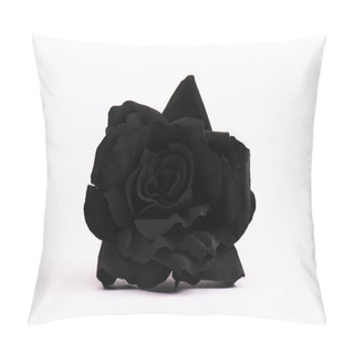 Personality  Black And Blossoming Rose On White With Copy Space Pillow Covers