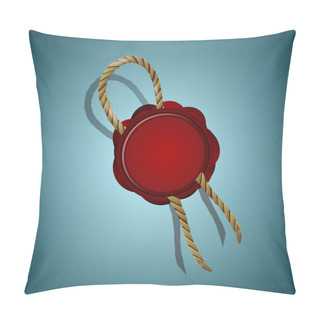 Personality  Wax Seal On Blue Background Pillow Covers