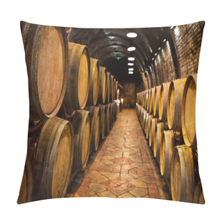Personality  Wine Barrels In Wine-vaults In Order Pillow Covers
