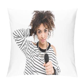 Personality  Young Singer With Microphone  Pillow Covers