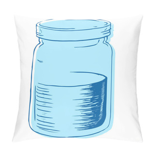 Personality  Vector Illustration Of A Jar With Water. Pillow Covers