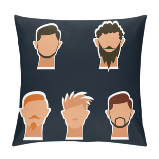 Personality  Mustache, Beard And Hair Style Set Pillow Covers