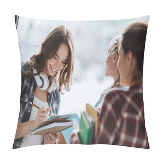 Personality  Young Students With Textbooks  Pillow Covers