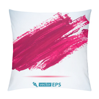 Personality  Vector Acrylic Pink Ink Spot. Wet Brush Stroke On Paper Texture. Dry Brush Strokes. Abstract Composition For Design Elements Pillow Covers