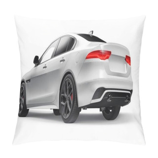 Personality  White Premium Sports Sedan. 3D Illustration. Pillow Covers