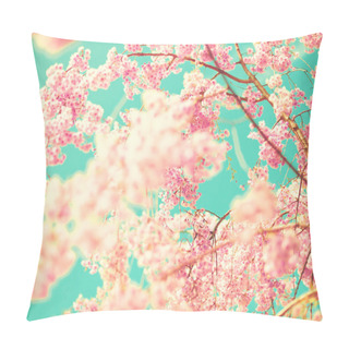 Personality  Cherry Blossoms Over Turquoise Sky Pillow Covers