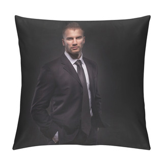 Personality  Portrait Of Young Businessman Pillow Covers