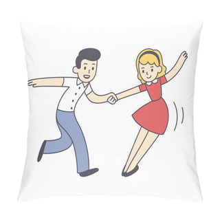Personality  Cartoon Dancing Couple Pillow Covers