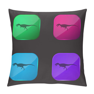 Personality  Allosaurus Dinosaur Shape Four Color Glass Button Icon Pillow Covers
