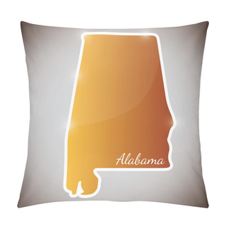 Personality  Vintage Sticker In Form Of Alabama State, USA Pillow Covers