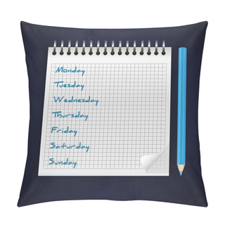 Personality  Vector Notebook With Handwriten Schedule Pillow Covers