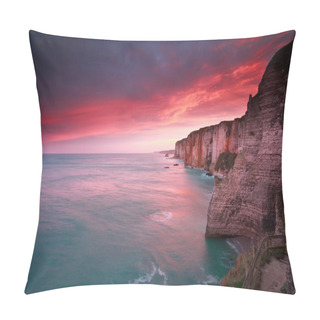 Personality  Dramatic Sunrise Over Ocean And Cliffs Pillow Covers