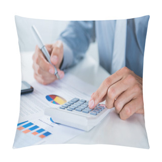 Personality  Businessman Doing Calculations Pillow Covers