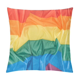 Personality  Top View Of Creased Lgbt Rainbow Flag, Lgbt Concept Pillow Covers